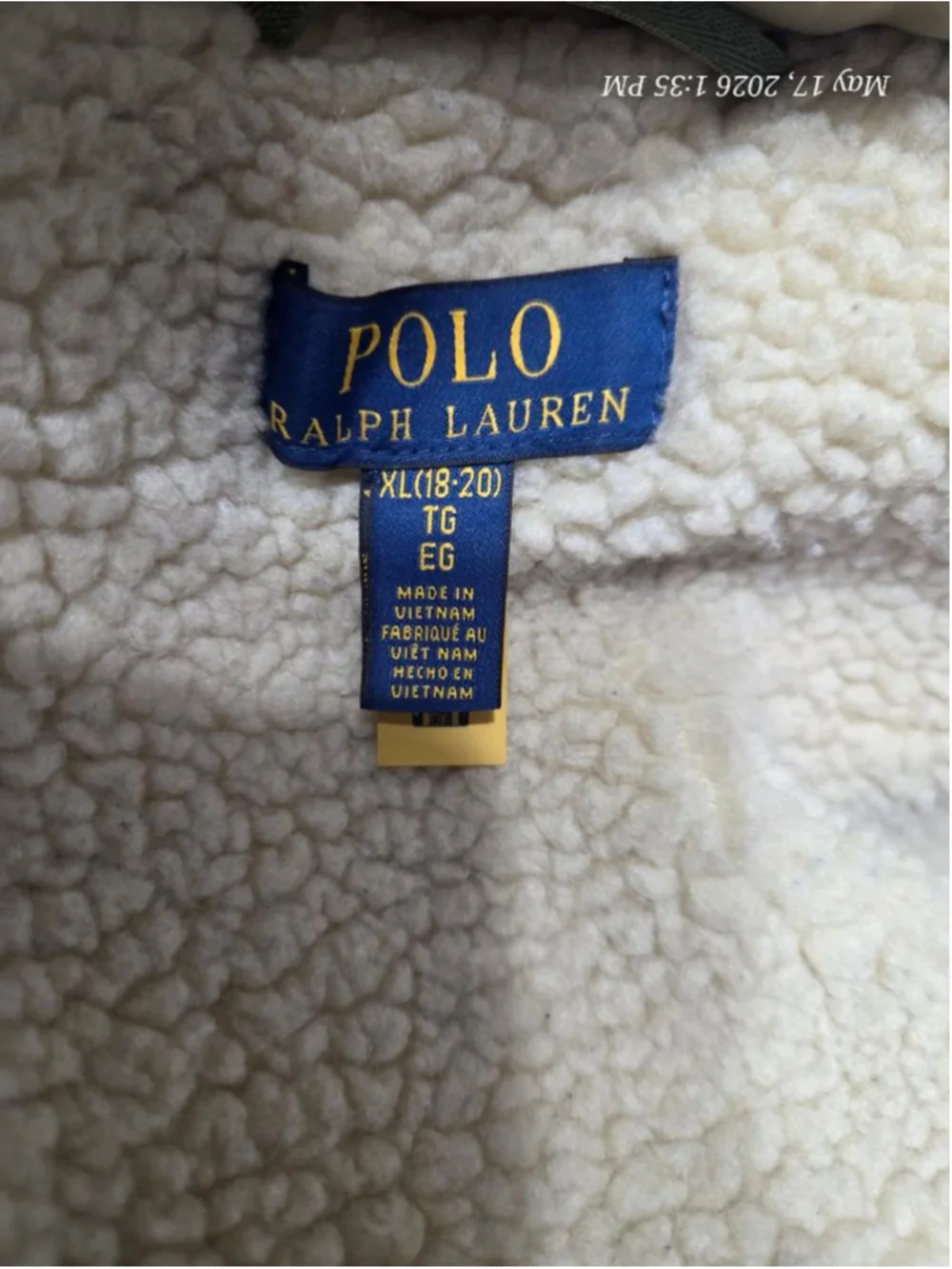 Ralph Lauren Boy's Size 18-20 Faux Fur Heavyweight winter coat